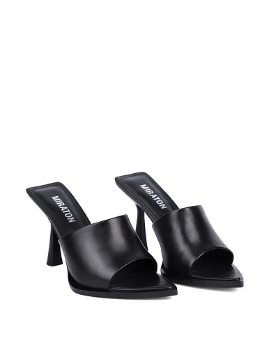Жіночі сабо MIRATON шкіряні чорні (G505-33) - фото 3 - Miraton