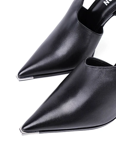 Женские туфли слингбеки MIRATON кожаные черные - фото 5 - Miraton