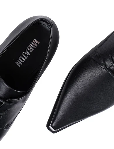 Жіночі туфлі MIRATON шкіряні чорні (G910-8) - фото 5 - Miraton