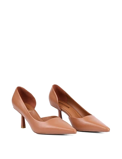 Женские туфли MIRATON кожаные бежевые - фото 3 - Miraton