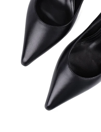 Женские туфли лодочки MIRATON кожаные черные - фото 5 - Miraton