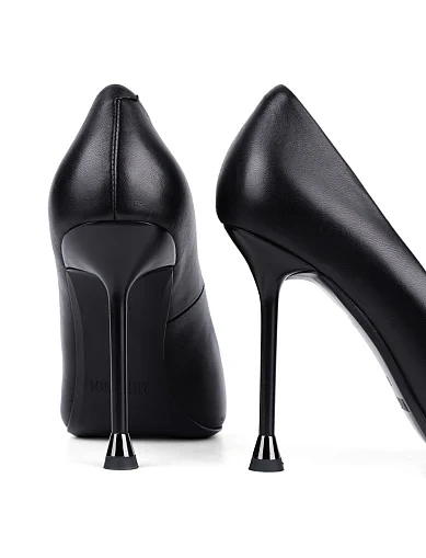 Женские туфли лодочки MIRATON кожаные черные - фото 2 - Miraton