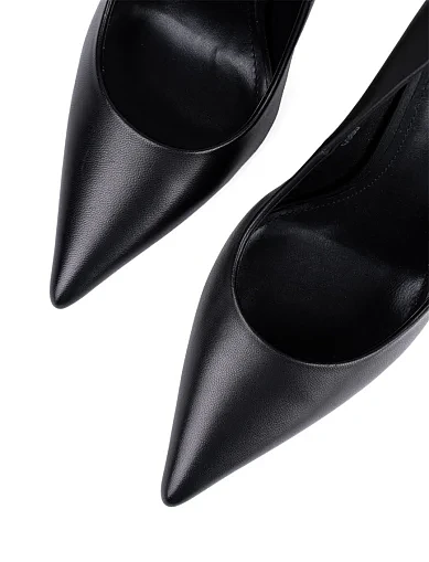 Женские туфли лодочки MIRATON кожаные черные - фото 5 - Miraton