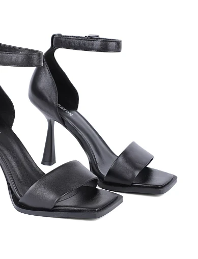 Женские босоножки MIRATON кожаные черные - фото 4 - Miraton