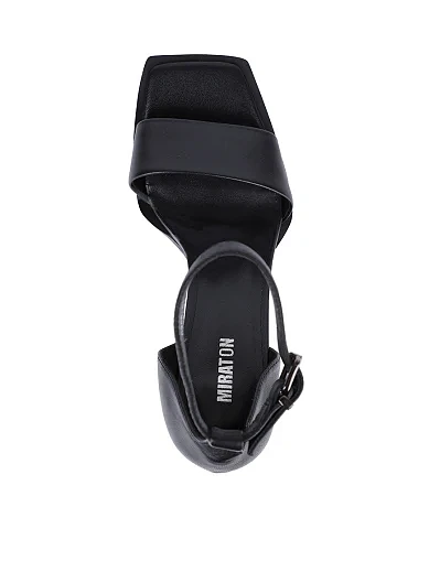 Женские босоножки MIRATON кожаные черные - фото 5 - Miraton