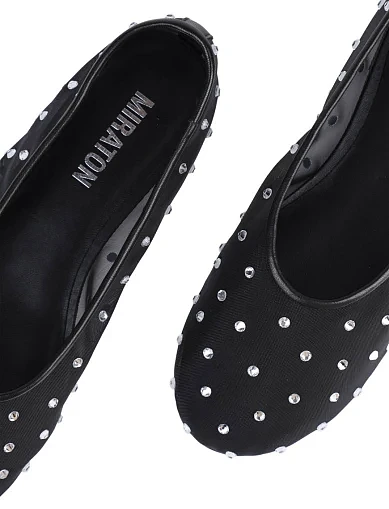 Жіночі балетки MIRATON з сітки чорні (22054-03-01) - фото 5 - Miraton