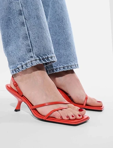 Женские сабо MIRATON кожаные оранжевые - фото 1 - Miraton