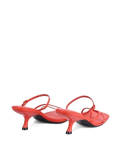 Женские сабо MIRATON кожаные оранжевые - фото 5 - Miraton