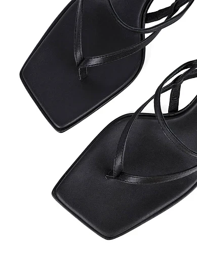 Женские босоножки MIRATON кожаные черные - фото 6 - Miraton