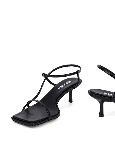 Женские босоножки MIRATON кожаные черные - фото 2 - Miraton