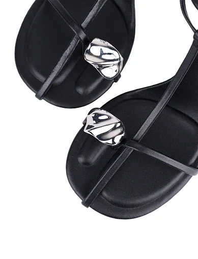 Жіночі босоніжки MIRATON шкіряні чорні (24066-03-01) - фото 5 - Miraton