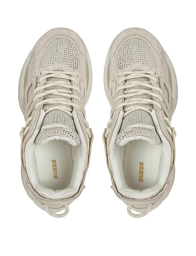 Женские кроссовки Guess из искусственной кожи бежевые - фото 5 - Miraton