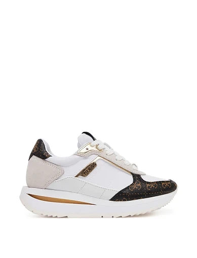 Женские кроссовки Guess текстильные белые - фото 1 - Miraton