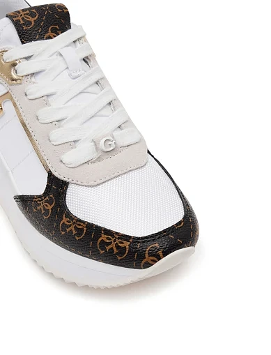 Женские кроссовки Guess текстильные белые - фото 6 - Miraton