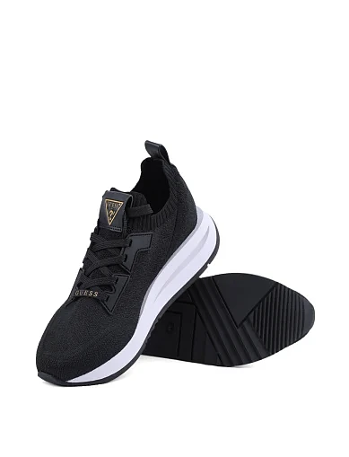Женские кроссовки Guess тканевые черные - фото 2 - Miraton