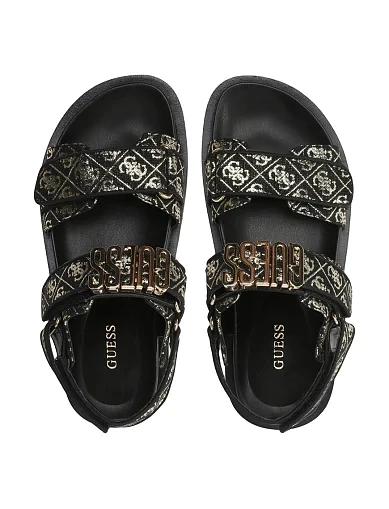 Женские сандалии Guess из экокожи черные - фото 5 - Miraton