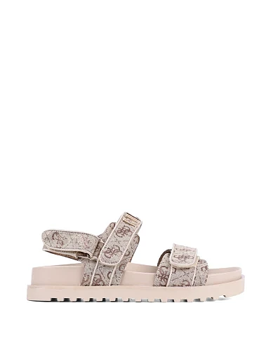 Женские сандалии Guess из экокожи бежевые - фото 1 - Miraton