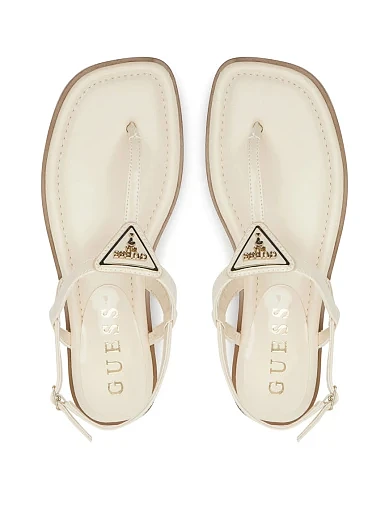 Женские сандалии Guess из экокожи бежевые - фото 4 - Miraton