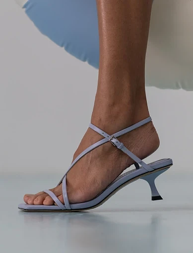 Женские босоножки MIRATON кожаные голубые - фото 2 - Miraton