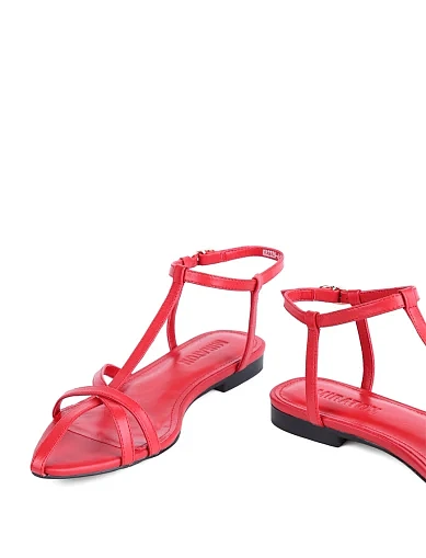 Женские сандалии MIRATON кожаные красные - фото 2 - Miraton