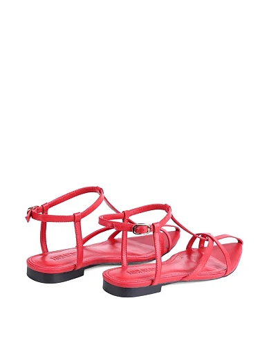 Женские сандалии MIRATON кожаные красные - фото 4 - Miraton