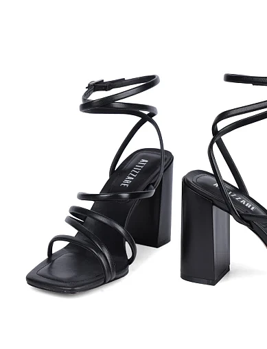 Женские босоножки Attizzare кожаные черные - фото 3 - Miraton