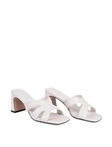 Женские сабо MIRATON кожаные рисового цвета - фото 3 - Miraton