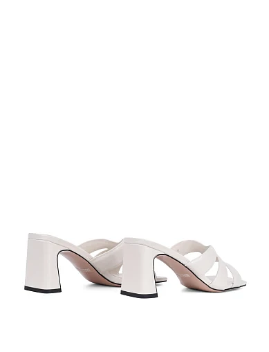 Женские сабо MIRATON кожаные рисового цвета - фото 4 - Miraton