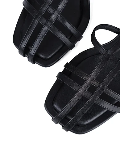 Женские босоножки MIRATON кожаные черные - фото 6 - Miraton