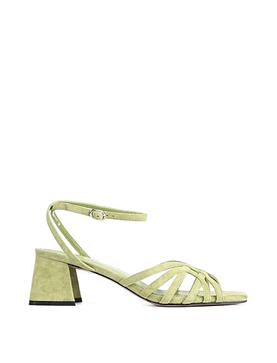Женские босоножки MIRATON велюровые зеленые - фото 1 - Miraton