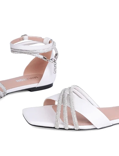 Женские сандалии MIRATON кожаные белые - фото 3 - Miraton