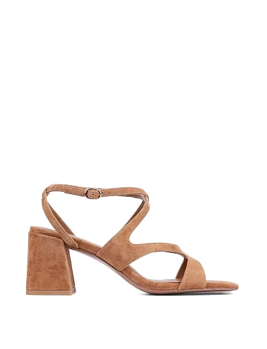 Женские босоножки Attizzare велюровые коричневые - фото 1 - Miraton