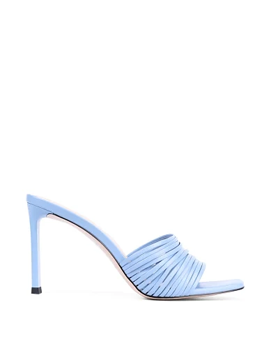 Женские сабо MIRATON кожаные голубые - фото 2 - Miraton