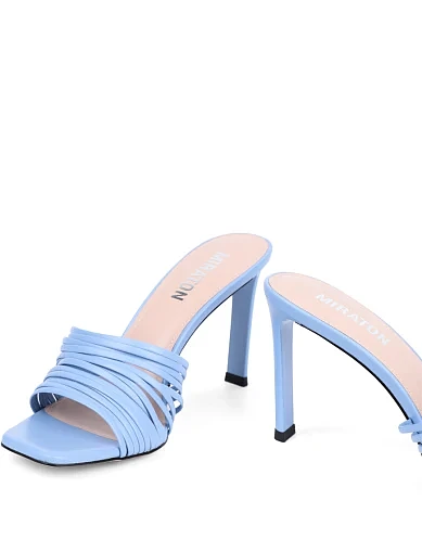 Женские сабо MIRATON кожаные голубые - фото 3 - Miraton