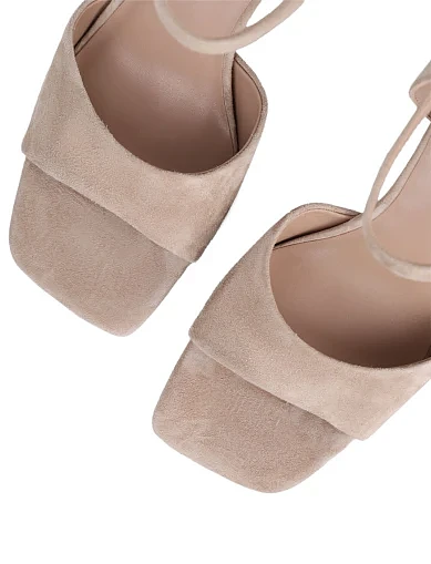 Женские босоножки Attizzare велюровые бежевые - фото 5 - Miraton