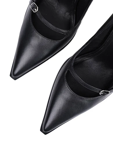 Женские туфли MIRATON кожаные черные - фото 5 - Miraton