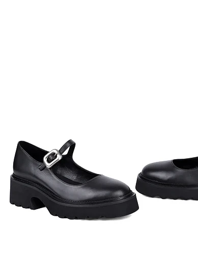 Женские туфли Мэри Джейн MIRATON кожаные черные - фото 2 - Miraton