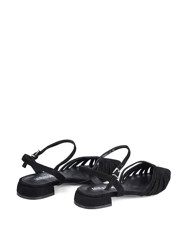 Жіночі балетки слінгбеки MIRATON велюрові чорні (JR865-1A) - фото 4 - Miraton