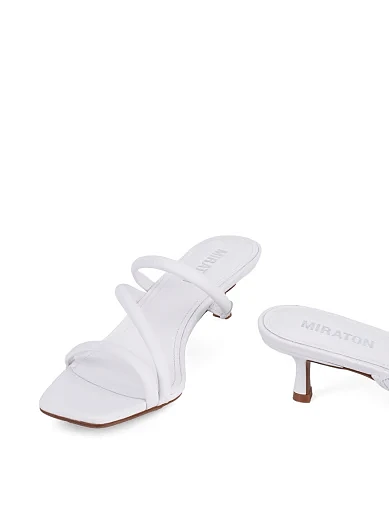 Женские сабо MIRATON кожаные белые - фото 3 - Miraton