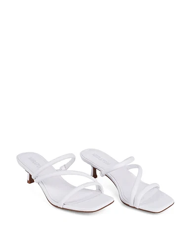 Женские сабо MIRATON кожаные белые - фото 4 - Miraton