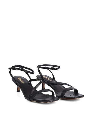 Женские босоножки MIRATON кожаные черные - фото 4 - Miraton