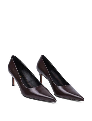 Женские туфли MIRATON кожаные коричневые - фото 3 - Miraton