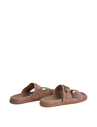 Женские шлепанцы MIRATON велюровые бежевые - фото 4 - Miraton