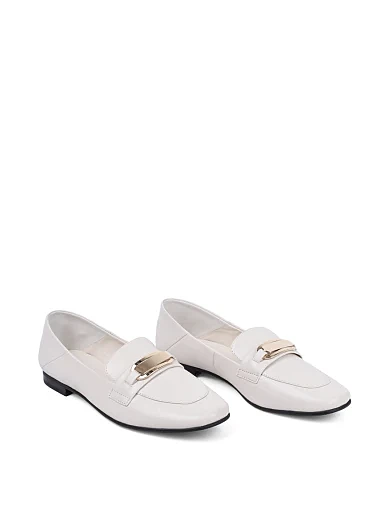 Жіночі сліпери MIRATON шкіряні білі (LQX019-5A) - фото 3 - Miraton