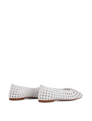 Жіночі балетки MIRATON шкіряні білі (LQX021-8) - фото 4 - Miraton