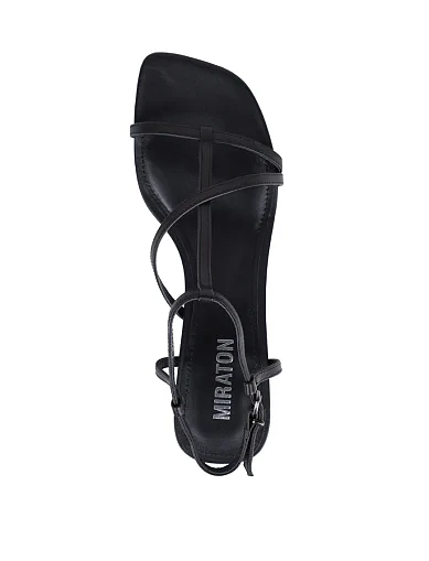 Женские босоножки MIRATON кожаные черные - фото 3 - Miraton