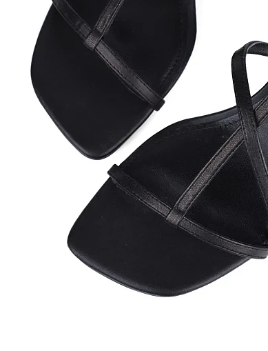 Женские босоножки MIRATON кожаные черные - фото 6 - Miraton