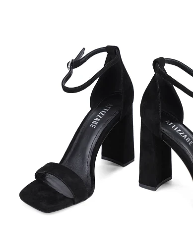 Жіночі босоніжки Attizzare велюрові чорні (LQX888-1A) - фото 3 - Miraton