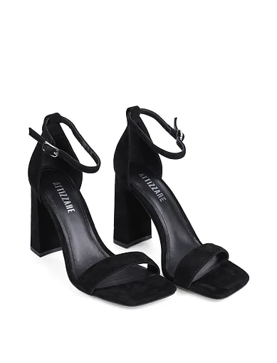 Жіночі босоніжки Attizzare велюрові чорні (LQX888-1A) - фото 4 - Miraton