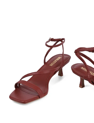 Женские босоножки MIRATON кожаные коричневые - фото 3 - Miraton